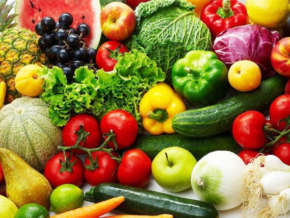 Verduras e froitas frescas